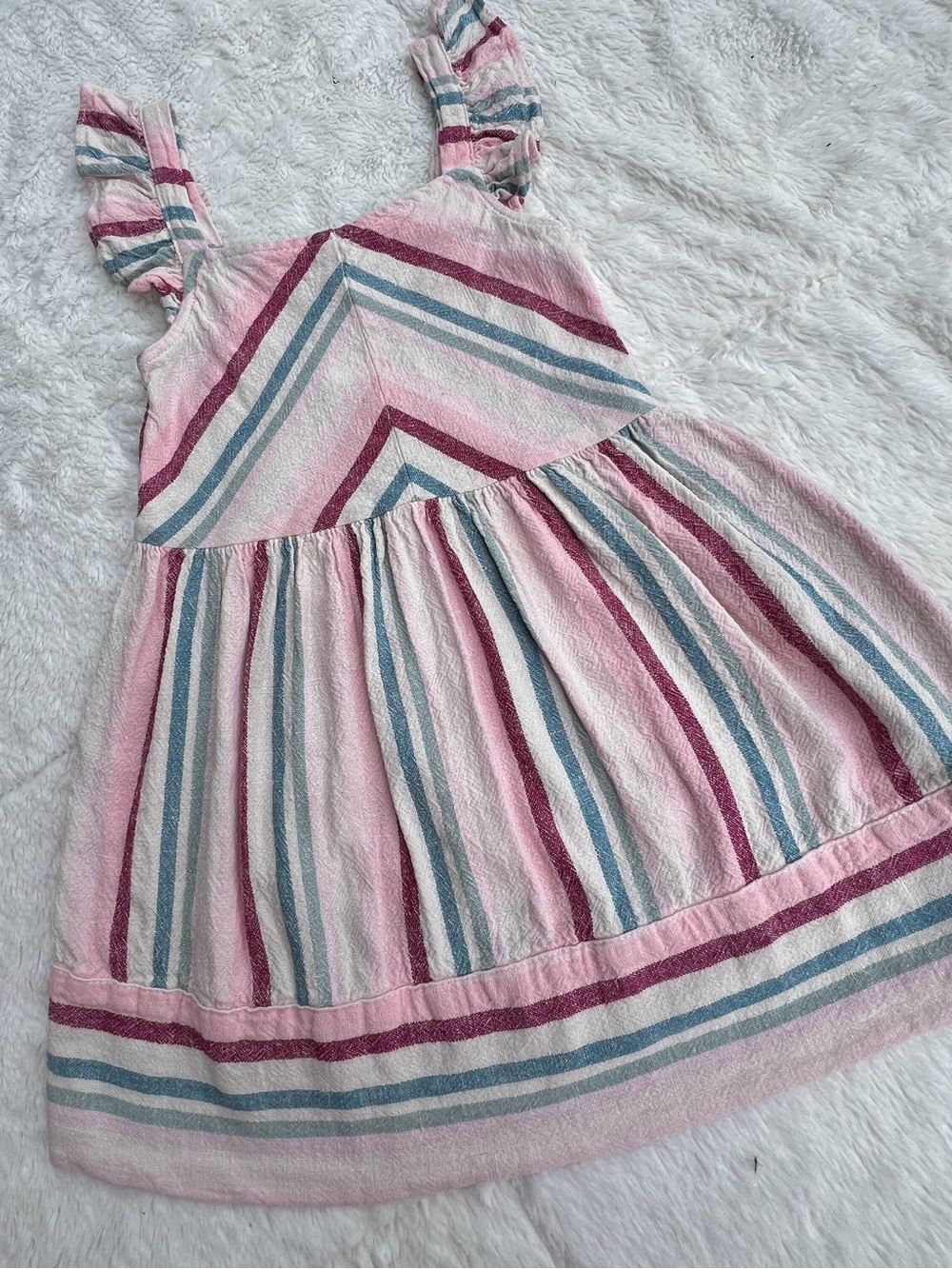 CARTERS Toddler Girls' Linen Striped Sundress with Ruffle Straps